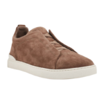 Zegna Suede Low-Top Sneakers – Light Brown Calf Suede/Leather - Image 2