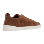Zegna Suede Low-Top Sneakers – Light Brown Calf Suede/Leather - Image 3