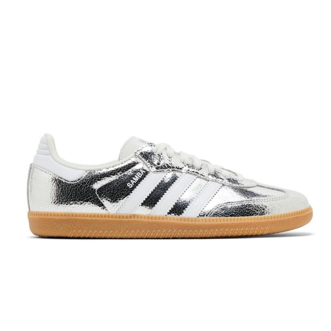 AdidasSambaOG-SilverMetallicCrackedLeather.png Adidas Samba OG "Silver Metallic Cracked Leather" - Image 1