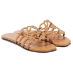 LOEWE Petal Anagram slide in soft calfskin Camel - Image 2