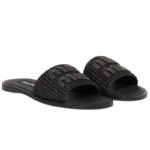 MIU MIU Raffia-effect woven fabric slides black - Image 2
