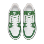 Louis Vuitton Trainer Green Monogram Denim White - Image 4