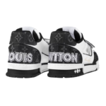 Louis Vuitton LV Trainer – Velcro Strap Monogram Denim Black White - Image 4
