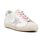 Golden Goose Super-Star Leather Sneakers – White Silver Aqua - Image 2