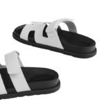 Hermes Chypre Sandals – White Palladium Hardware - Image 5