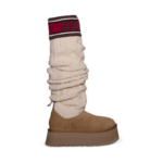 UGG Classic Sweater Letter Boot – Chestnut - Image 3