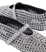 Alaia Ballet Flat in Glass Eyelet Suede Goatskin Transparent - Image 4