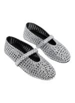 Alaia Ballet Flat in Glass Eyelet Suede Goatskin Transparent - Image 5