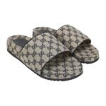 Gucci GG Slide Sandal Beige Blue Monogram
