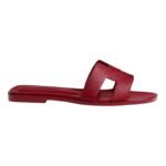 Hermes Oran Sandals Burgundy - Image 4