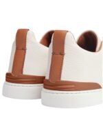 ZEGNA Deerskin Triple Stitch Off White/Brown - Image 4
