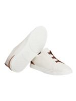 ZEGNA Deerskin Triple Stitch Off White/Brown - Image 2