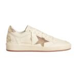 Golden Goose Women’s Ball Star in white leather with crystal star and metallic heel tab