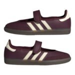 Adidas Originals Samba Jane shoes in maroon and cream white - Image 4