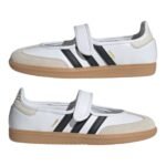 Adidas Samba Jane shoes in white with a black and gum - Image 3