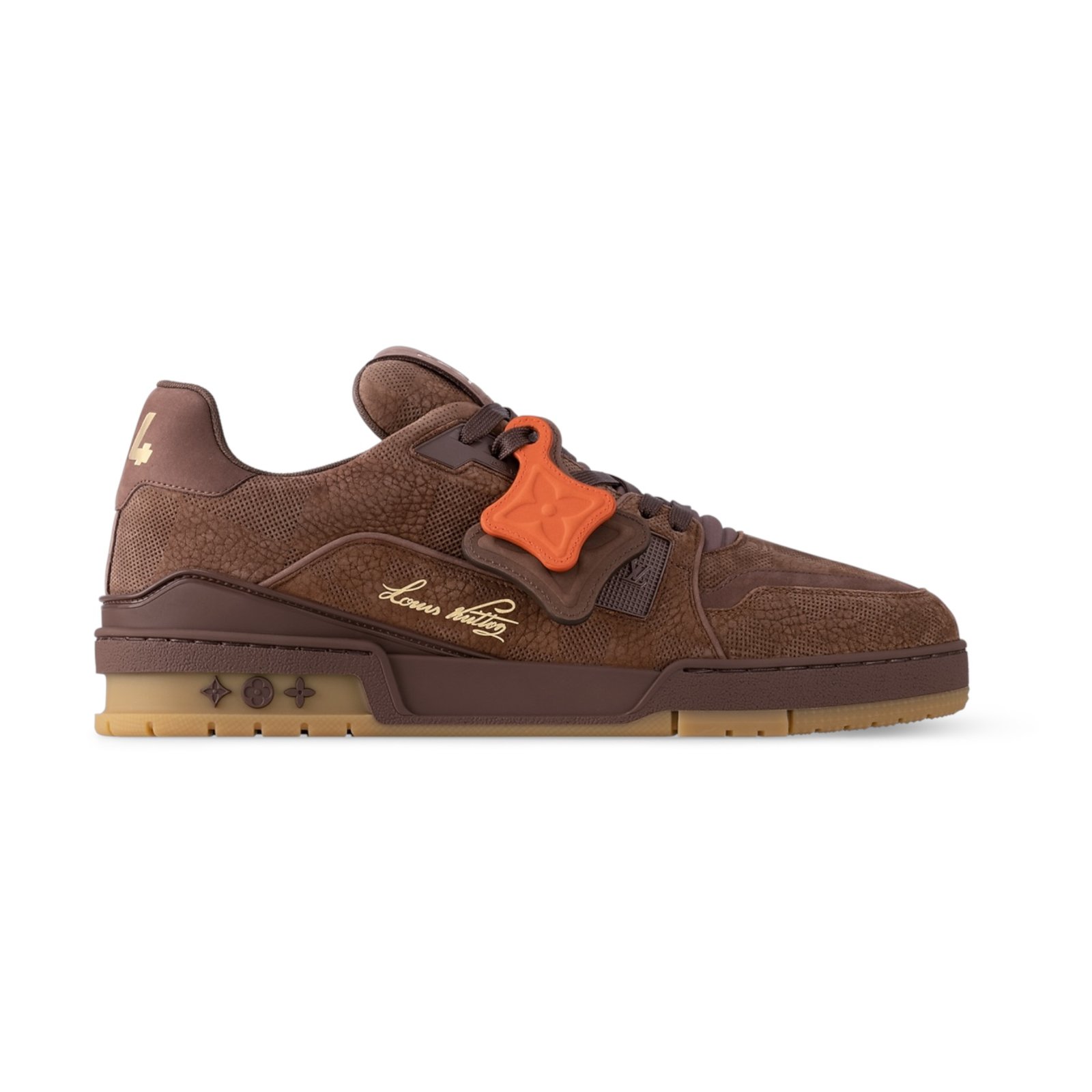 Photoroom_20260513_055732 Louis Vuitton Trainer Sneakers in brown damier-embossed nubuck calf - Image 1