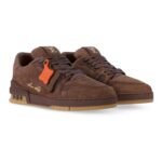 Louis Vuitton Trainer Sneakers in brown damier-embossed nubuck calf - Image 2