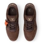 Louis Vuitton Trainer Sneakers in brown damier-embossed nubuck calf - Image 3