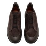 ZEGNA Triple Stitc Monte sneakers in coffee brown - Image 5