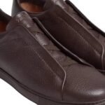 Zegna Triple Stitch slip-on sneakers crafted from dark burgundy - Image 4