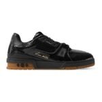 Louis Vuitton LV Trainer sneakers in black cracked calf leather with a gum rubber - Image 2