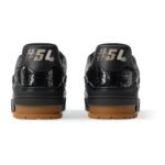 Louis Vuitton LV Trainer sneakers in black cracked calf leather with a gum rubber - Image 4