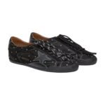 Golden Goose True-Star sneakers featuring a black suede upper adorned with Swarovski crystals