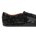 Golden Goose True-Star sneakers featuring a black suede upper adorned with Swarovski crystals - Image 4