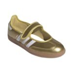 Adidas Samba Jane Shoes in a metallic gold - Image 4