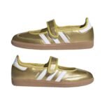 Adidas Samba Jane Shoes in a metallic gold - Image 2