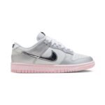 nike dunk low metalict silver pink