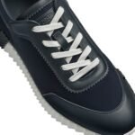 Hermès Bouncing Sneakers in a deep blue leather - Image 3