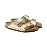 Birkenstock Arizona sandals in a gold metallic - Image 2