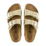 Birkenstock Arizona sandals in a gold metallic - Image 3
