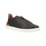 BLACK DEERSKIN TRIPLE STITCH™ SNEAKERS Black - Image 2