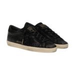 Golden Goose Super-Star LTD in black croc-print leather with black suede star and heel tab - Image 3