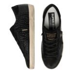 Golden Goose Super-Star LTD in black croc-print leather with black suede star and heel tab - Image 4