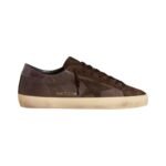 Golden Goose Super-Star LTD in brown nubuck with suede star and purple leather heel tab (men)