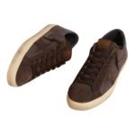 Golden Goose Super-Star LTD in brown nubuck with suede star and purple leather heel tab (men) - Image 3