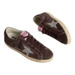 Golden Goose Super-Star in brown suede with silver glitter star(Women's) - Image 2