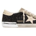 Golden Goose in black glitter with cream star and suede inserts - Image 2