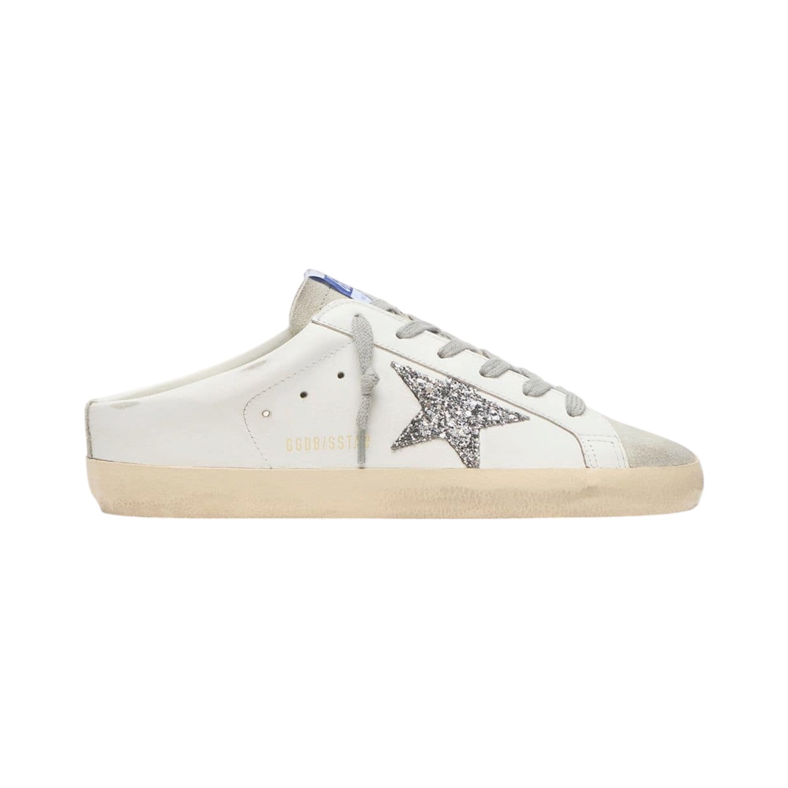 Photoroom_20260925_235240 Golden Goose Super-Star Sabot with a platinum glitter star and suede tongue - Image 1
