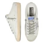 Golden Goose Super-Star Sabot with a platinum glitter star and suede tongue - Image 4
