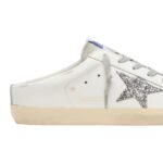 Golden Goose Super-Star Sabot with a platinum glitter star and suede tongue - Image 3