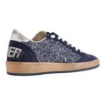 Golden Goose Super-Star in blue suede with silver glitter star and leather heel tab - Image 3
