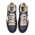 Golden Goose Super-Star in blue suede with silver glitter star and leather heel tab - Image 4