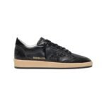Golden Goose Ball Star in black nappa with black glitter star and suede heel tab