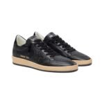 Golden Goose Ball Star in black nappa with black glitter star and suede heel tab - Image 3