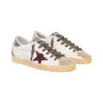 Golden Goose Super-Star with burgundy glitter star and silver heel tab - Image 2
