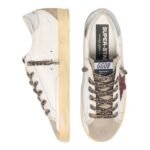 Golden Goose Super-Star with burgundy glitter star and silver heel tab - Image 3
